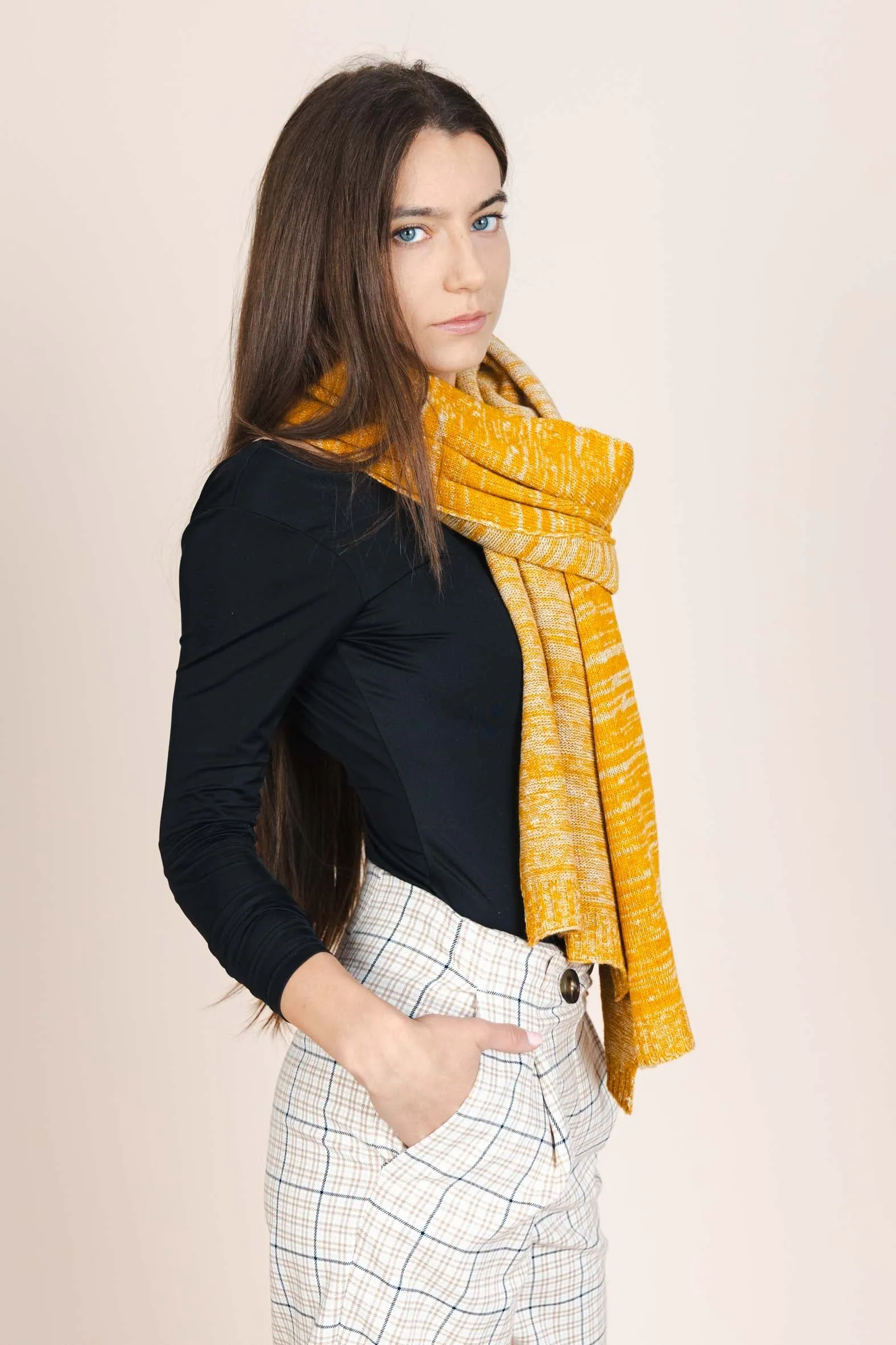 The Hemp & Wool Scarf Mustard sold by Ivalo.com