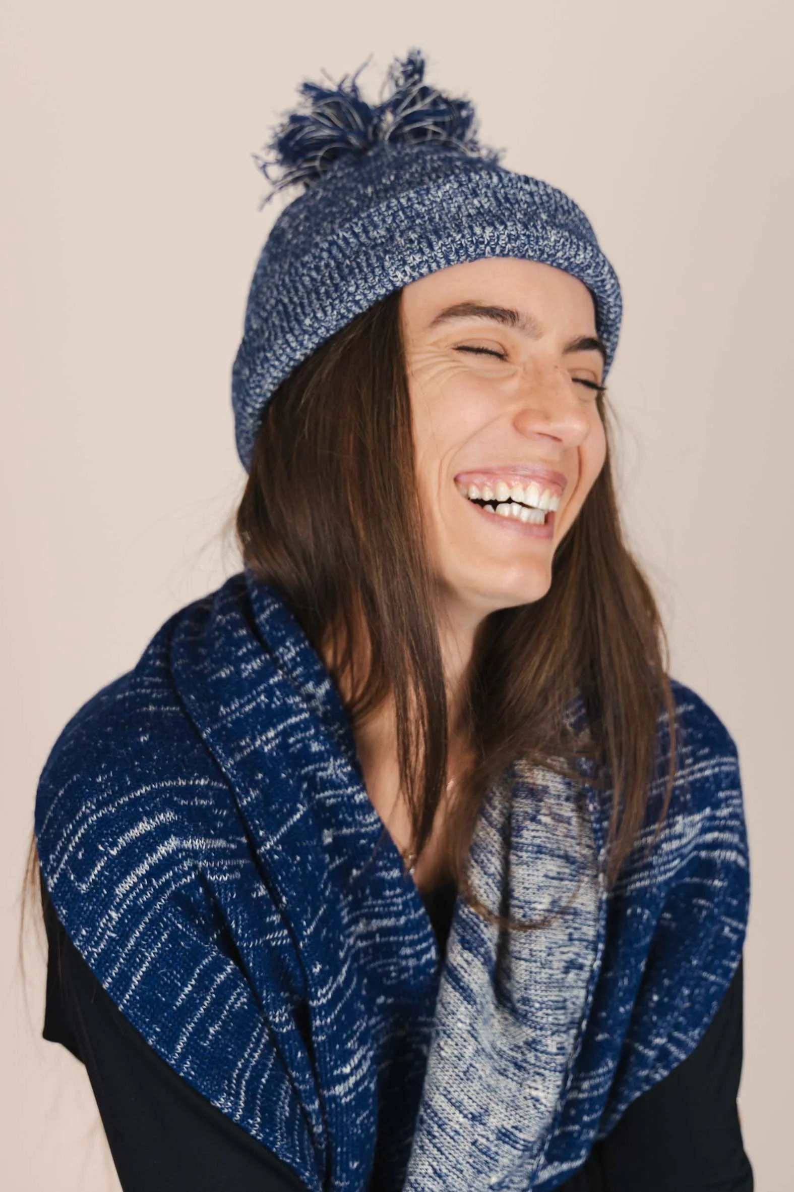 The Hemp Wool Bobble Beanie Blue sold by Ivalo.com product image thumbnail 3