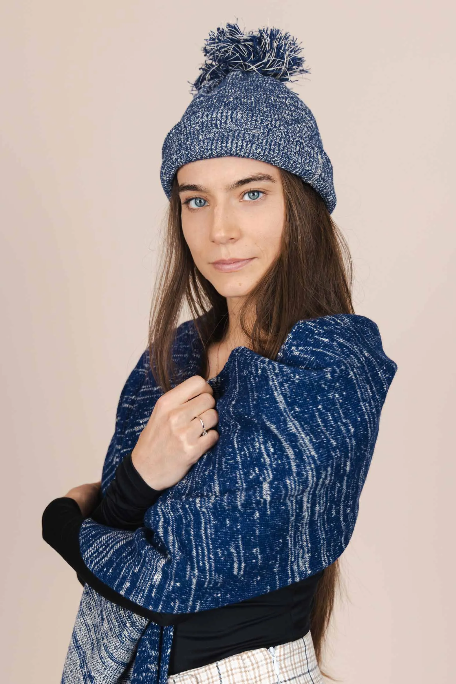 The Hemp Wool Bobble Beanie Blue sold by Ivalo.com product image thumbnail 4