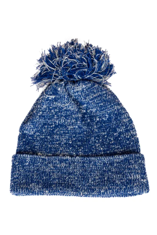 The Hemp Wool Bobble Beanie  Blue sold by Ivalo.com