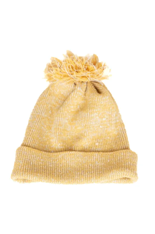 The Hemp Wool Bobble Beanie  Yellow sold by Ivalo.com