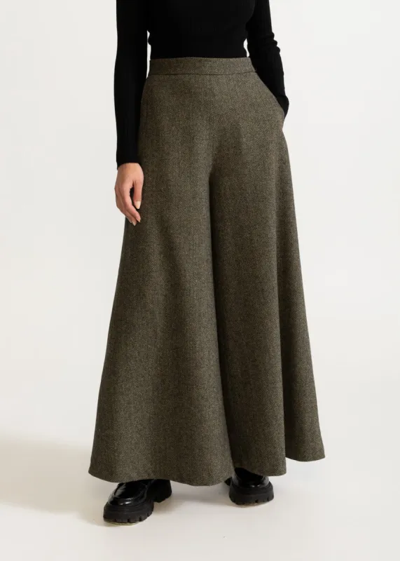 Women's Palazzo Wool Pants  Green sold by Ivalo.com