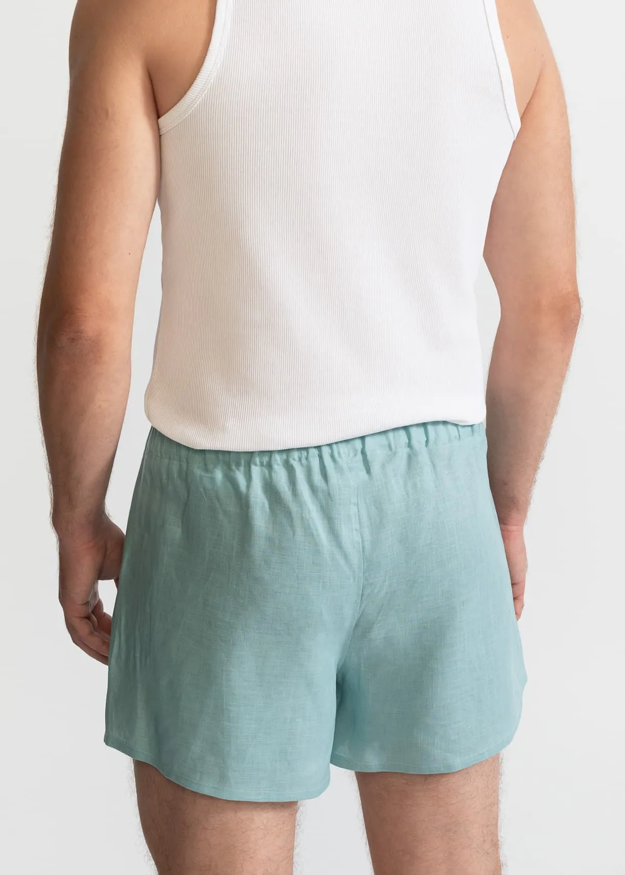 The Linen Boxer Shorts Aqua Blue sold by Ivalo.com product image thumbnail 2