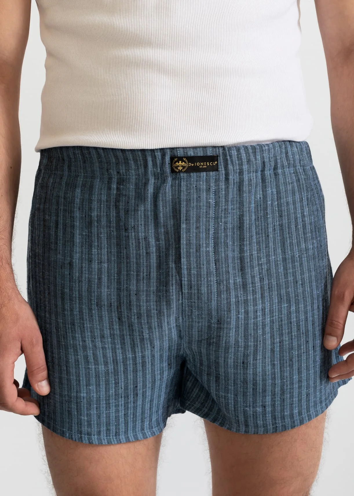 The Linen Boxer Shorts Grey Stripes sold by Ivalo.com product image thumbnail 4