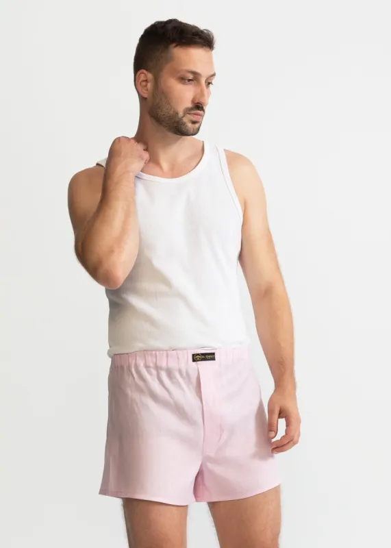 The Linen Boxer Shorts Pink sold by Ivalo.com