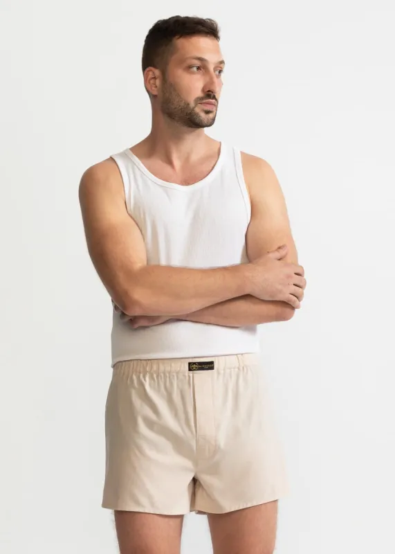The Cotton Boxer Shorts Beige sold by Ivalo.com