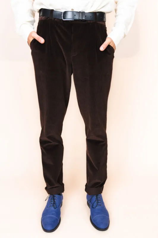 The Dacian Corduroy Trousers  Dark Brown sold by Ivalo.com