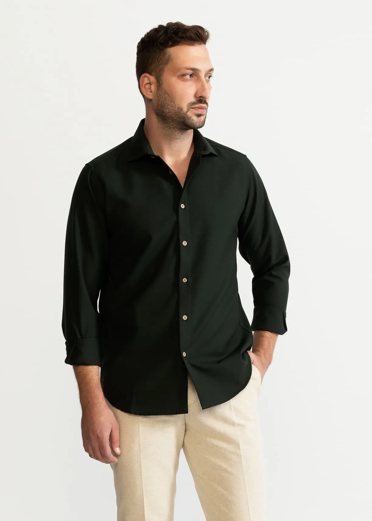 The Calimani Premium Cotton Shirt Army Green sold by Ivalo.com product image thumbnail 2