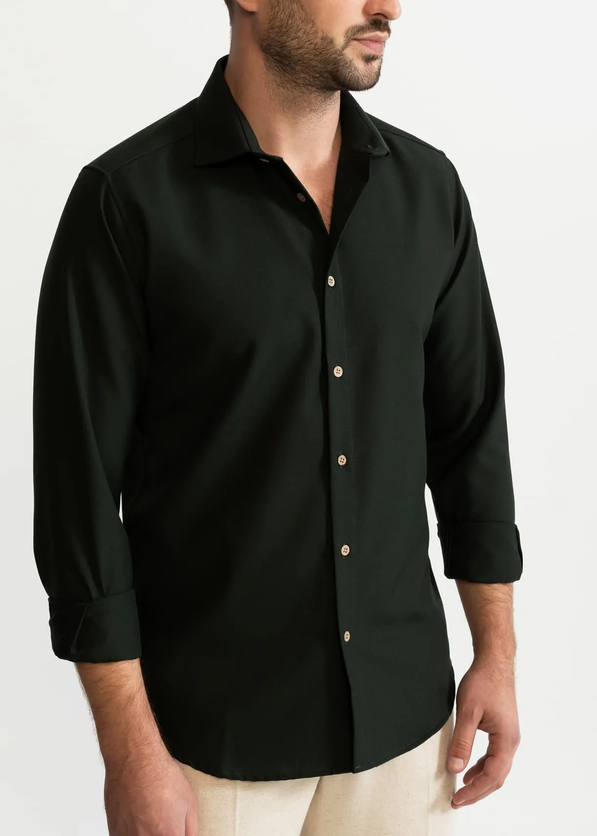 The Calimani Premium Cotton Shirt Army Green sold by Ivalo.com product image thumbnail 5