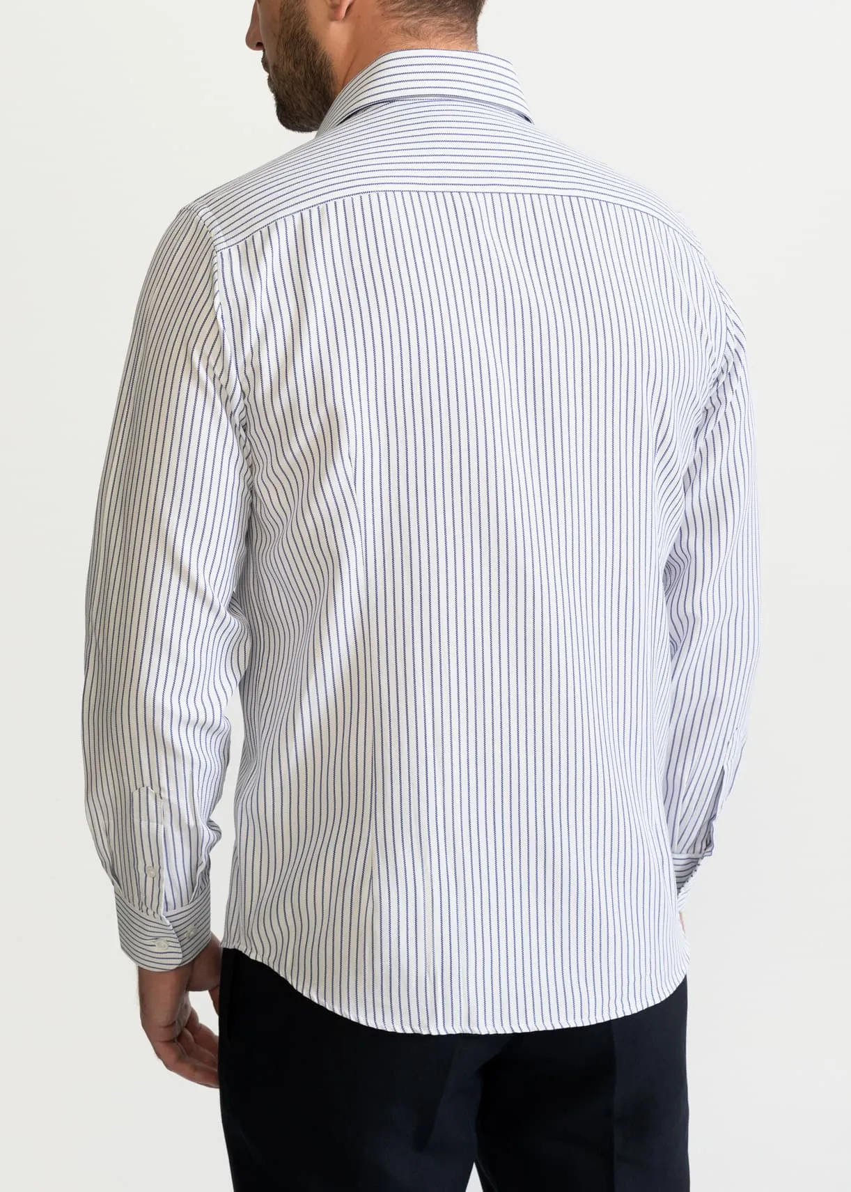 The Peles Egyptian Cotton Shirt Navy Blue Stripes White sold by Ivalo.com product image thumbnail 2