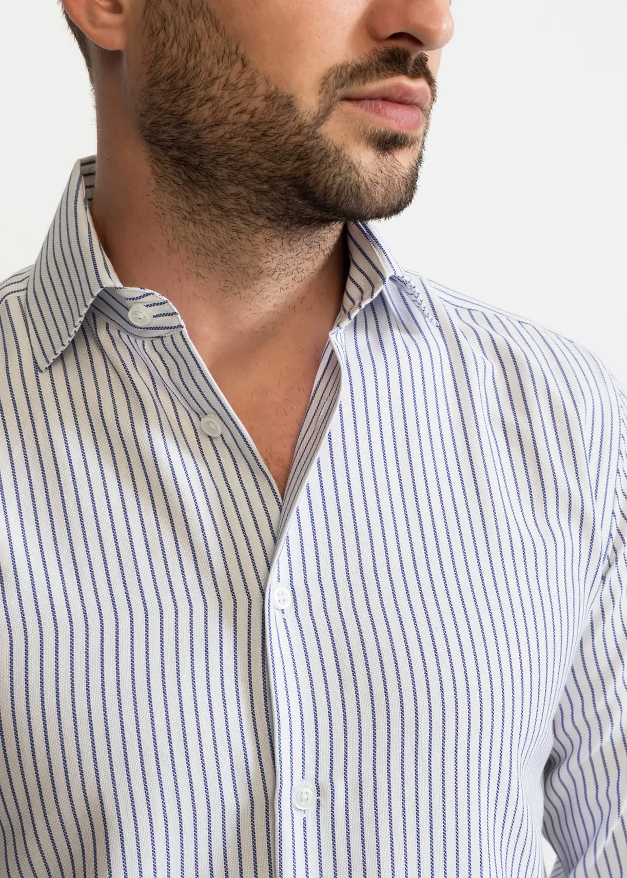 The Peles Egyptian Cotton Shirt Navy Blue Stripes White sold by Ivalo.com product image thumbnail 4