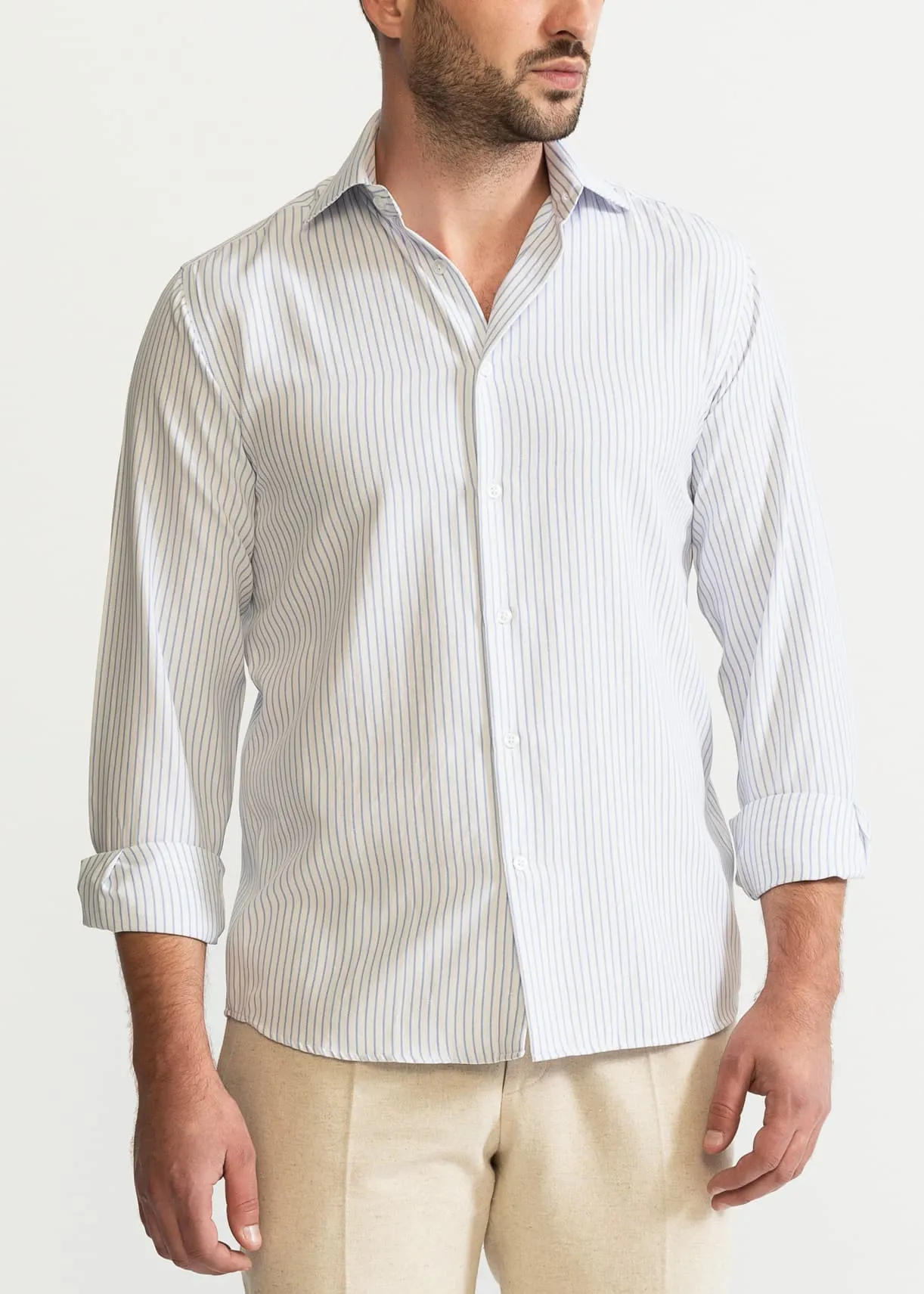 The Peles Egyptian Cotton Shirt Sky Blue Stripes White sold by Ivalo.com product image thumbnail 3