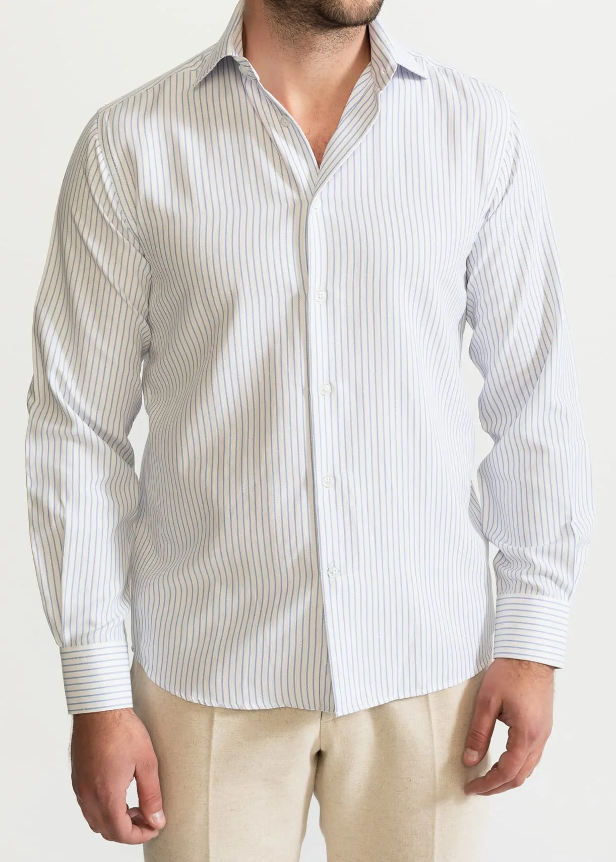 The Peles Egyptian Cotton Shirt Sky Blue Stripes White sold by Ivalo.com product image thumbnail 5