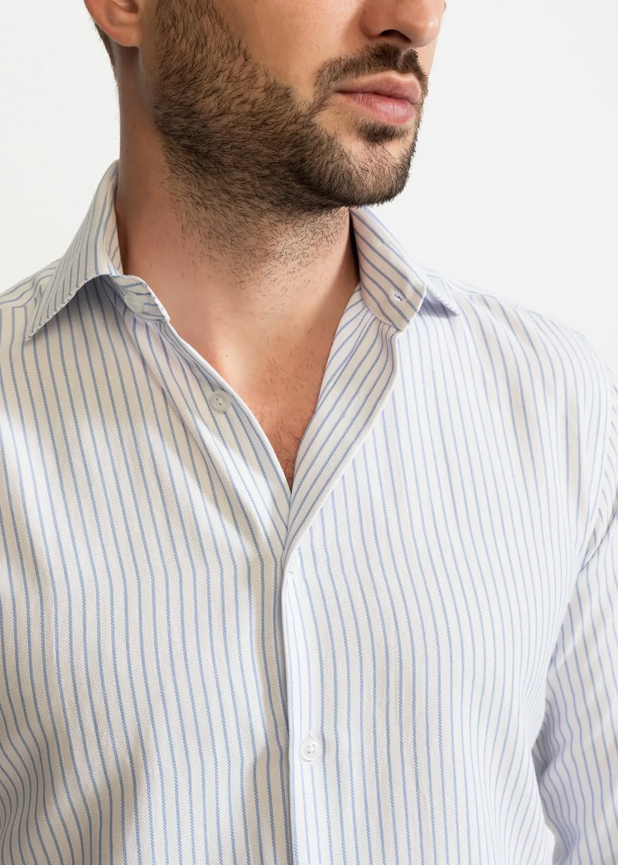 The Peles Egyptian Cotton Shirt Sky Blue Stripes White sold by Ivalo.com product image thumbnail 4