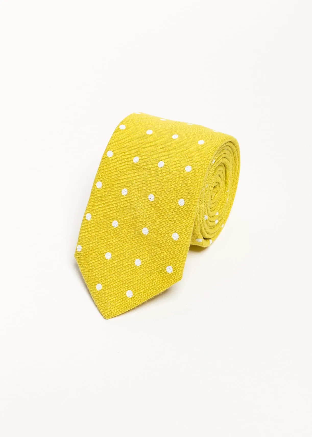 The 100% Linen Tie Yellow Dots sold by Ivalo.com product image thumbnail 3