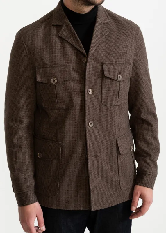 The Safari Wool Jacket Chambray Brown sold by Ivalo.com
