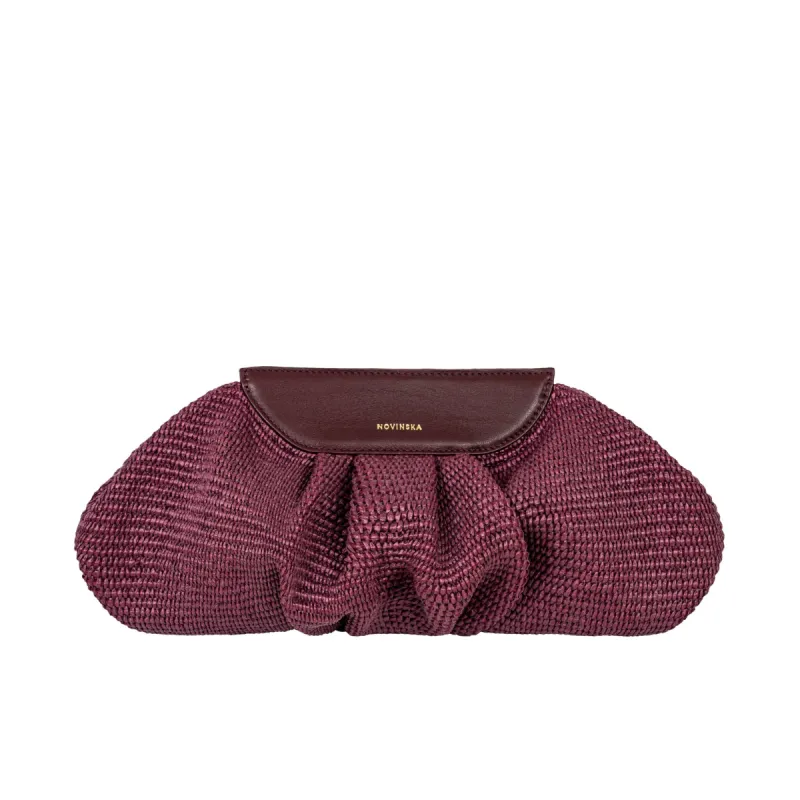 Raffia Cloud Bag Burgundy Red sold by Ivalo.com
