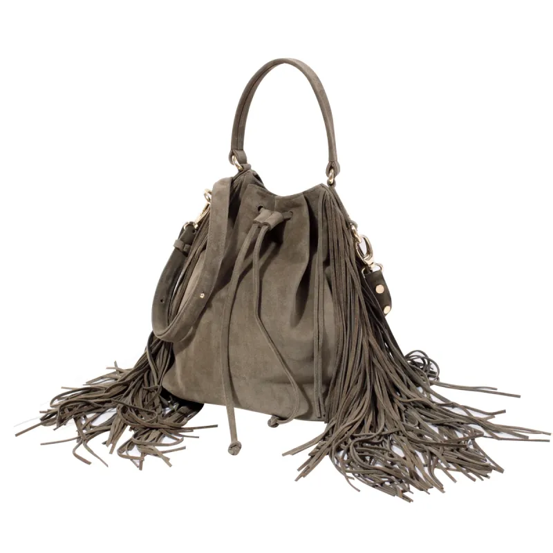 Fringe Bag No. 201 Suede Green sold by Ivalo.com