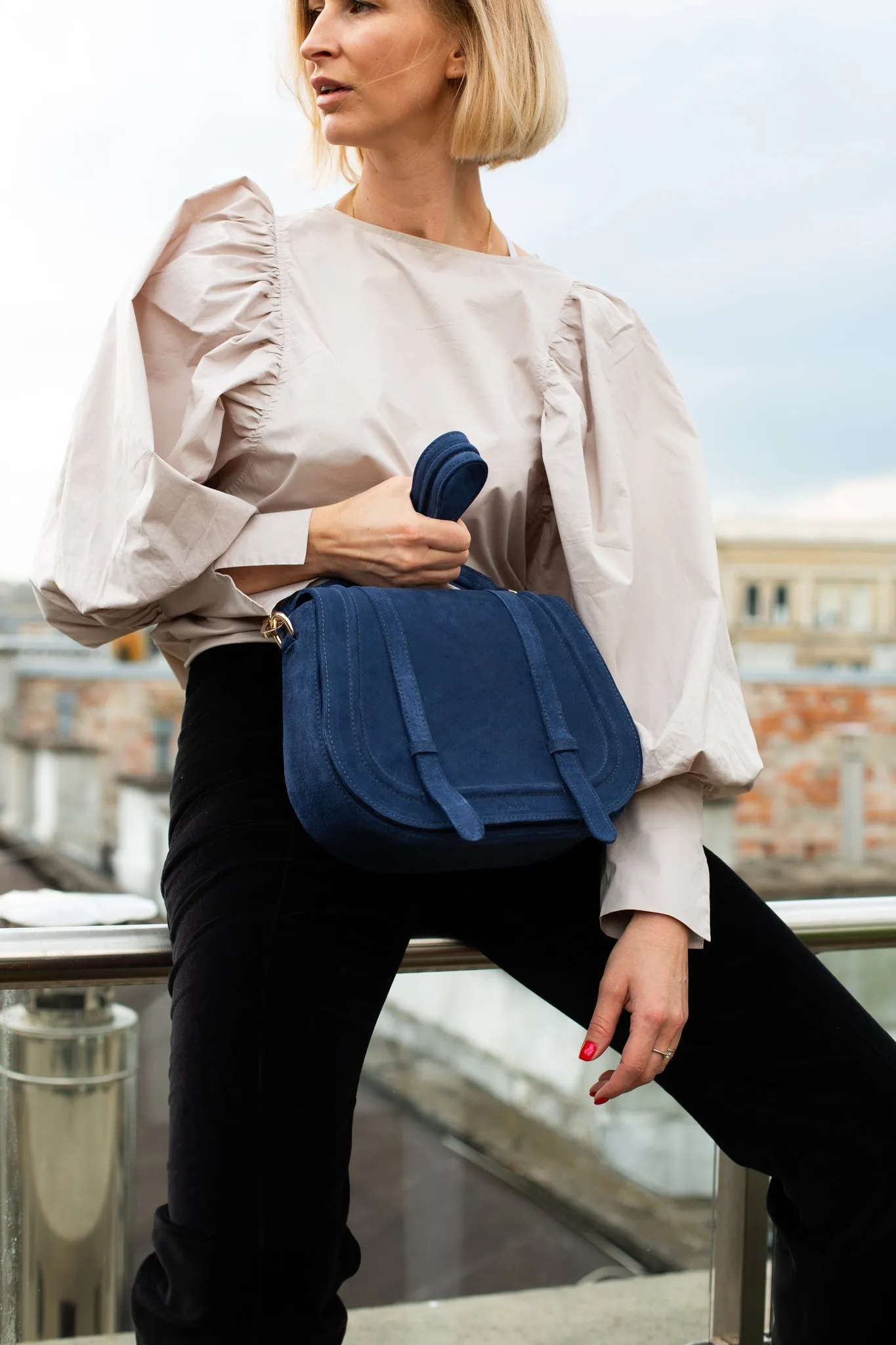 Maxi Saddle Bag Suede Royal Blue sold by Ivalo.com product image thumbnail 4