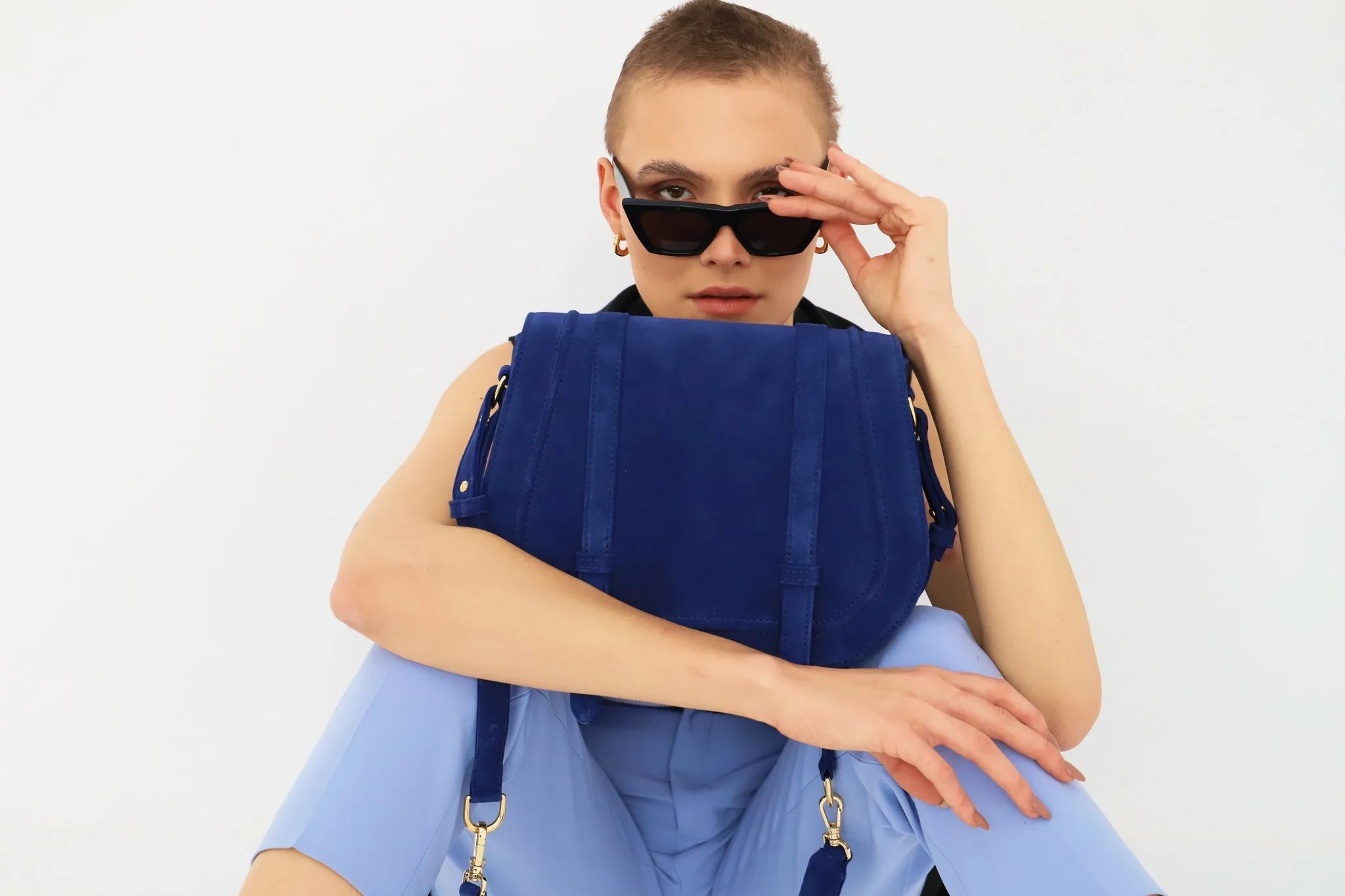 Maxi Saddle Bag Suede Royal Blue sold by Ivalo.com product image thumbnail 2