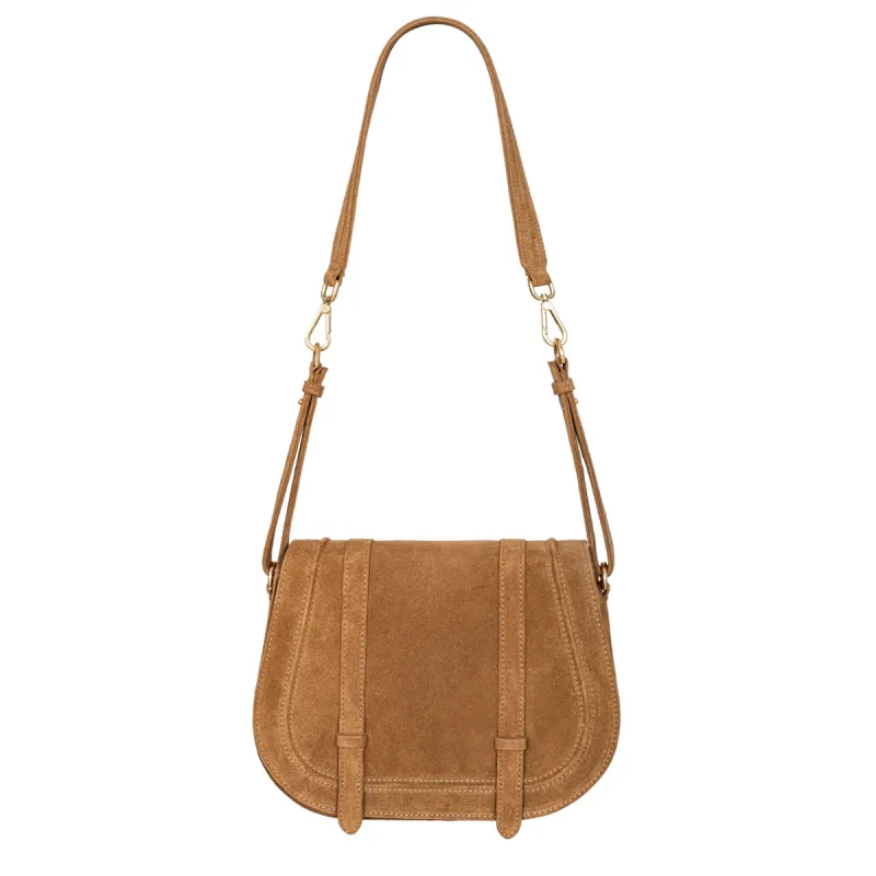 Maxi Saddle Bag No. 408 Suede Tan Brown sold by Ivalo.com
