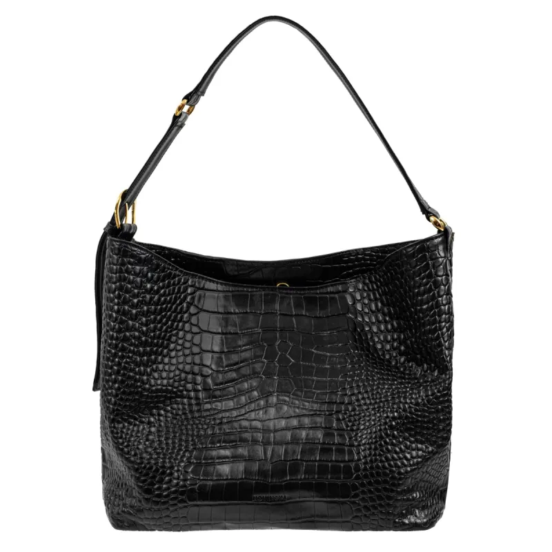 No. 303 Maxi Hobo Bag Croco Black sold by Ivalo.com