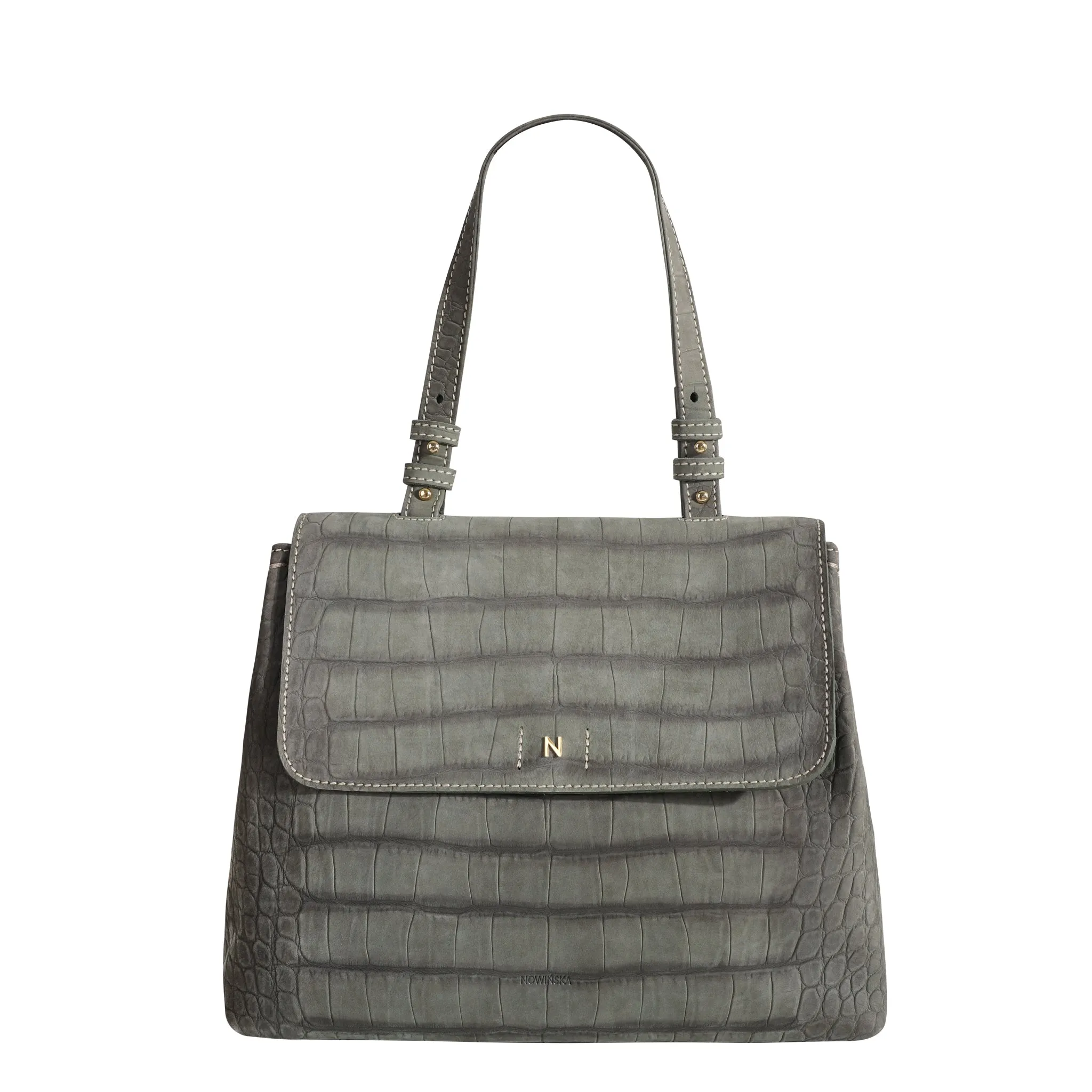 No. 801 Flap Bag Croco Grey sold by Ivalo.com