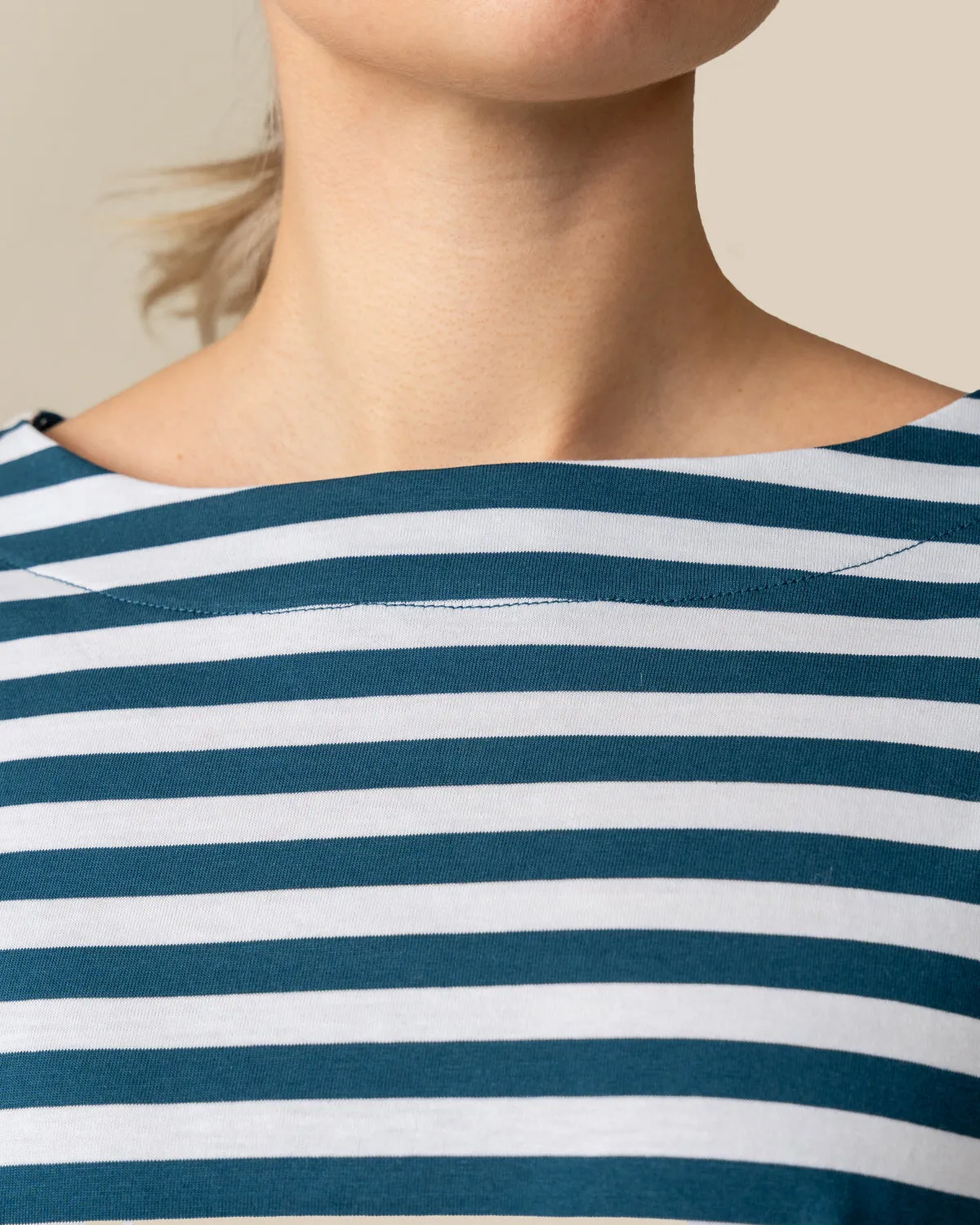 Boat Neck Shirt Petrol Stripe sold by Ivalo.com product image thumbnail 2