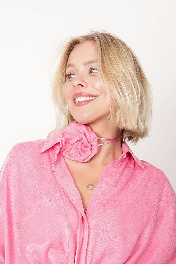 Decorative Lyocell Rose Choker Pink sold by Ivalo.com product image thumbnail 2