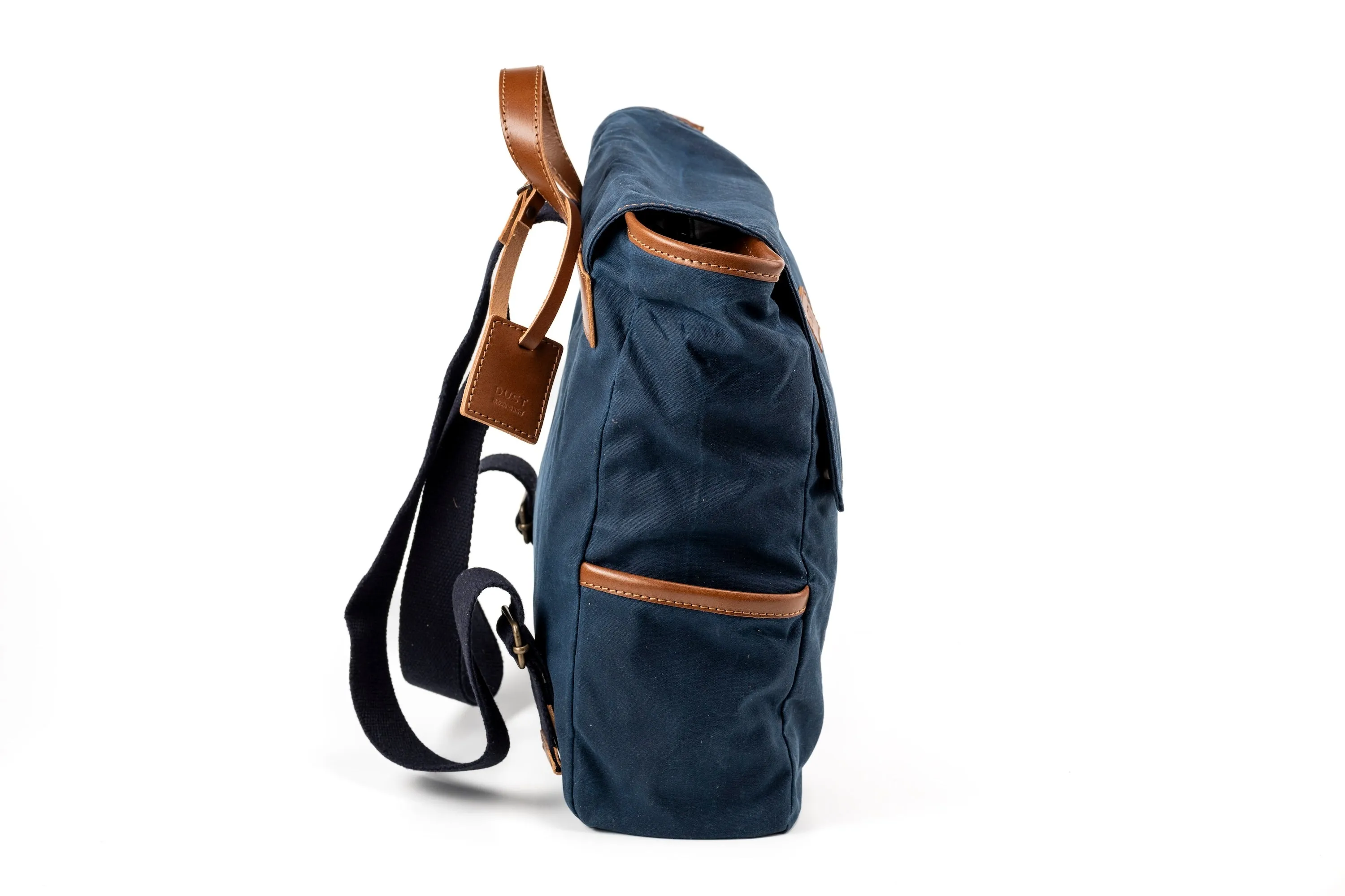 Waxed Cotton Square Backpack Blue sold by Ivalo.com product image thumbnail 3