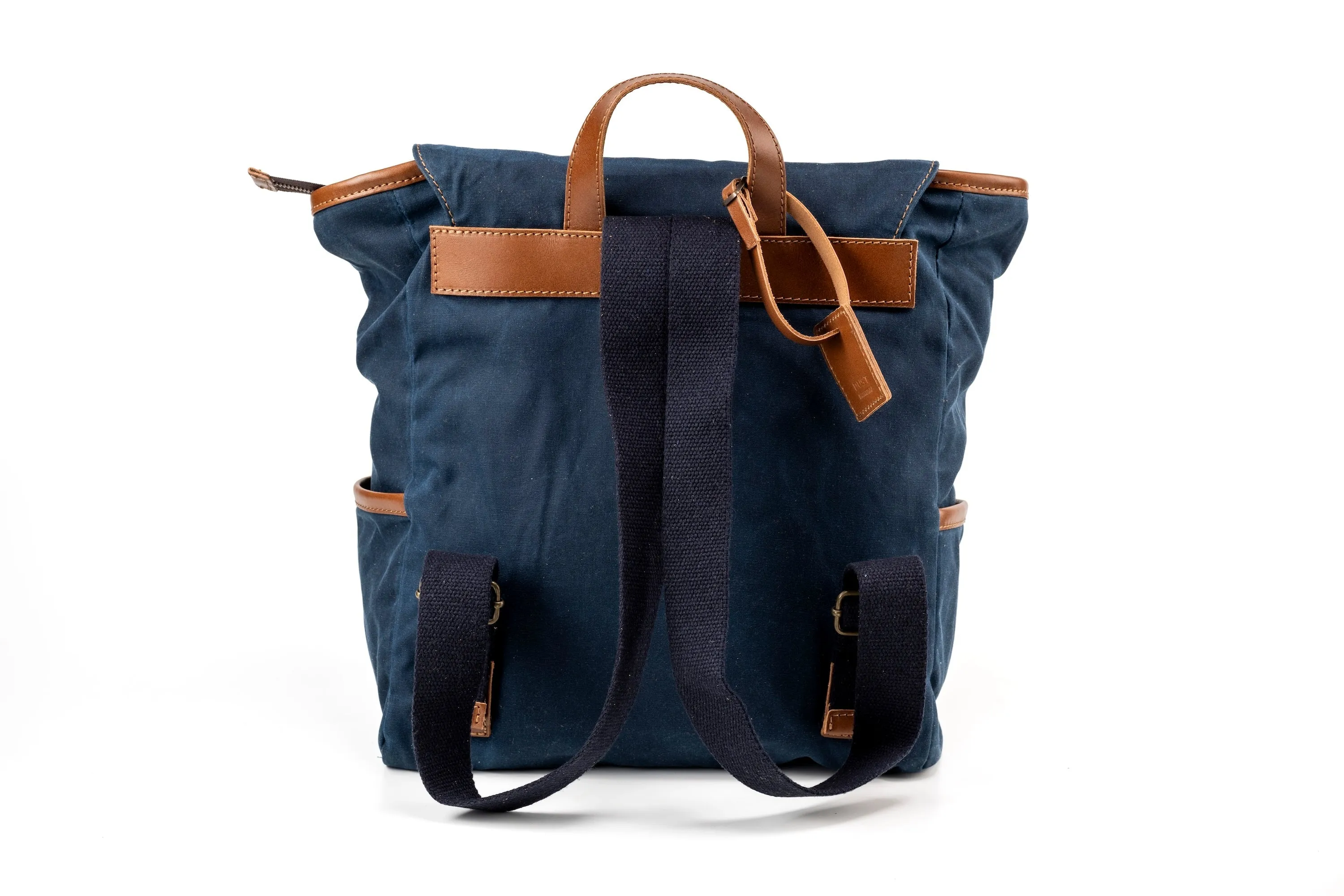 Waxed Cotton Square Backpack Blue sold by Ivalo.com product image thumbnail 4