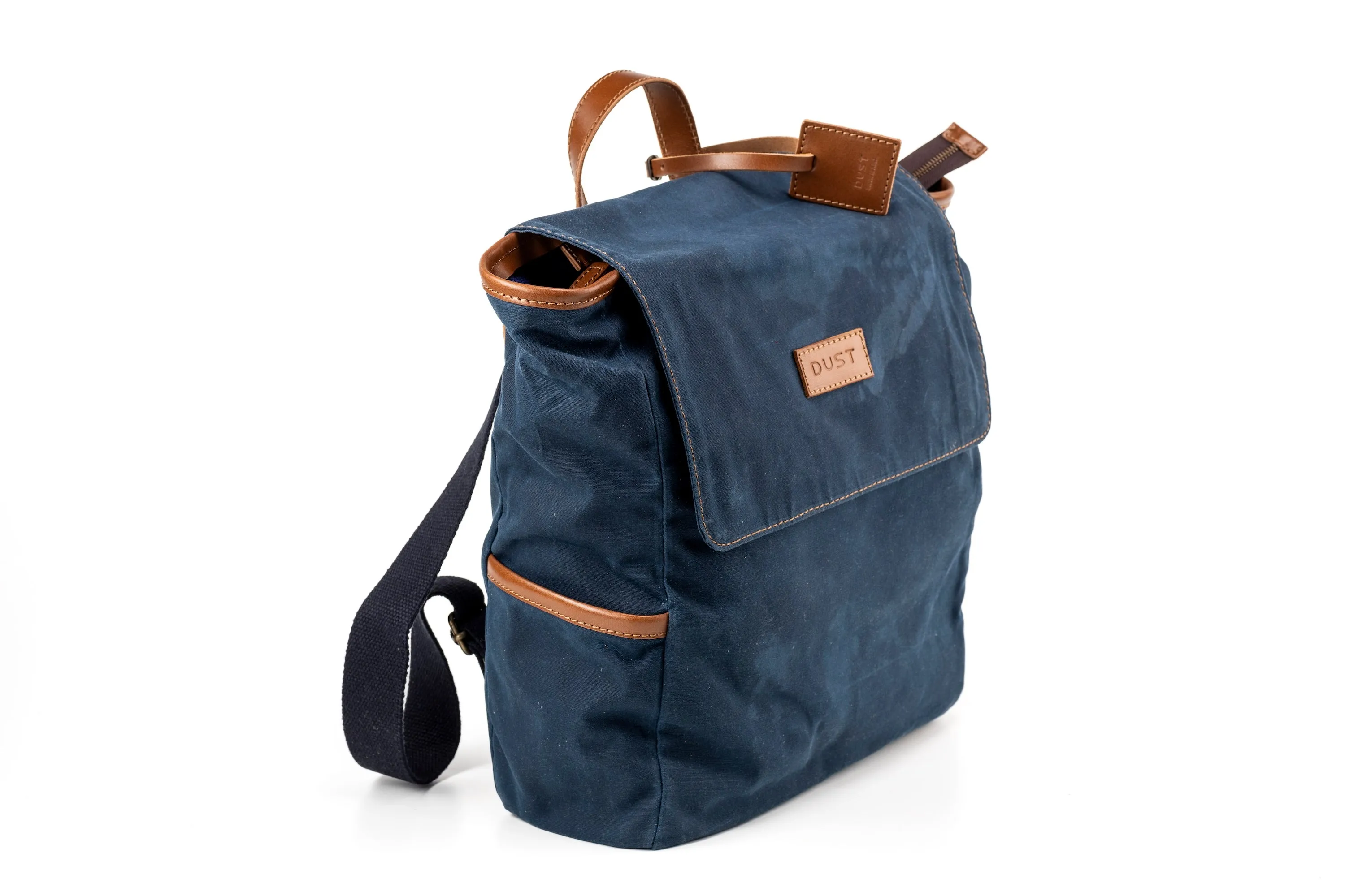Waxed Cotton Square Backpack Blue sold by Ivalo.com product image thumbnail 2