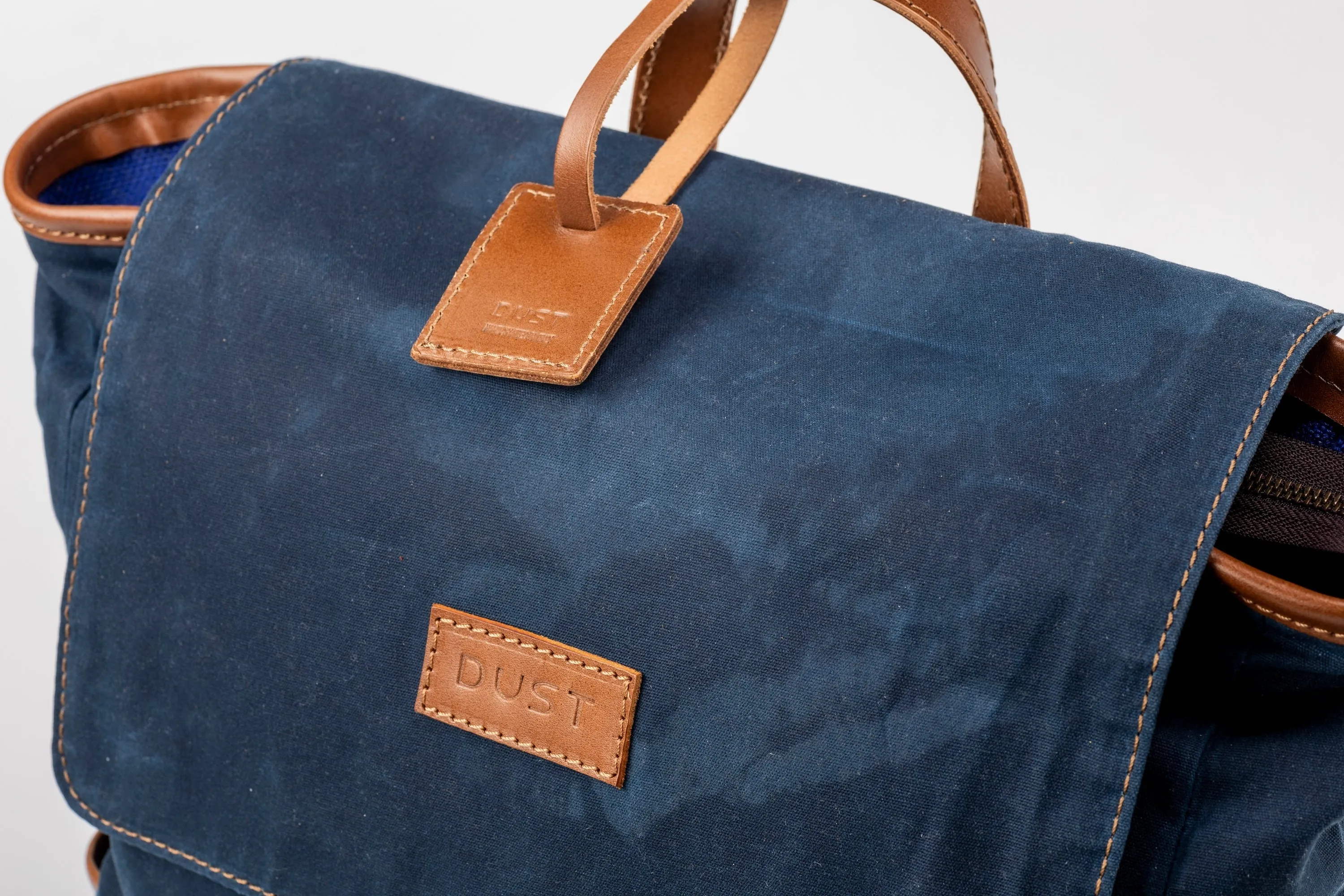 Waxed Cotton Square Backpack Blue sold by Ivalo.com product image thumbnail 5