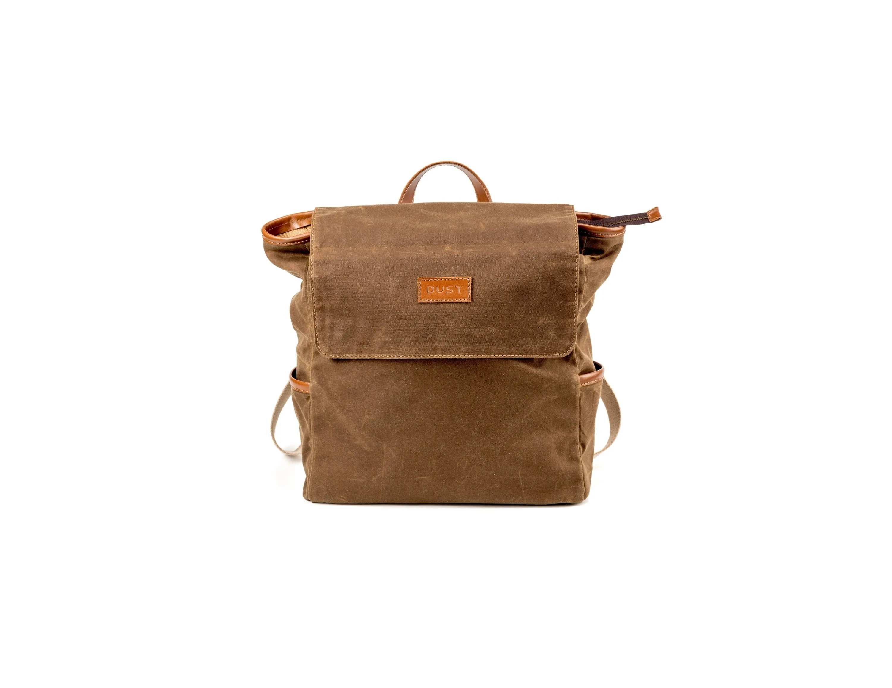 Waxed Cotton Square Backpack Brown sold by Ivalo.com