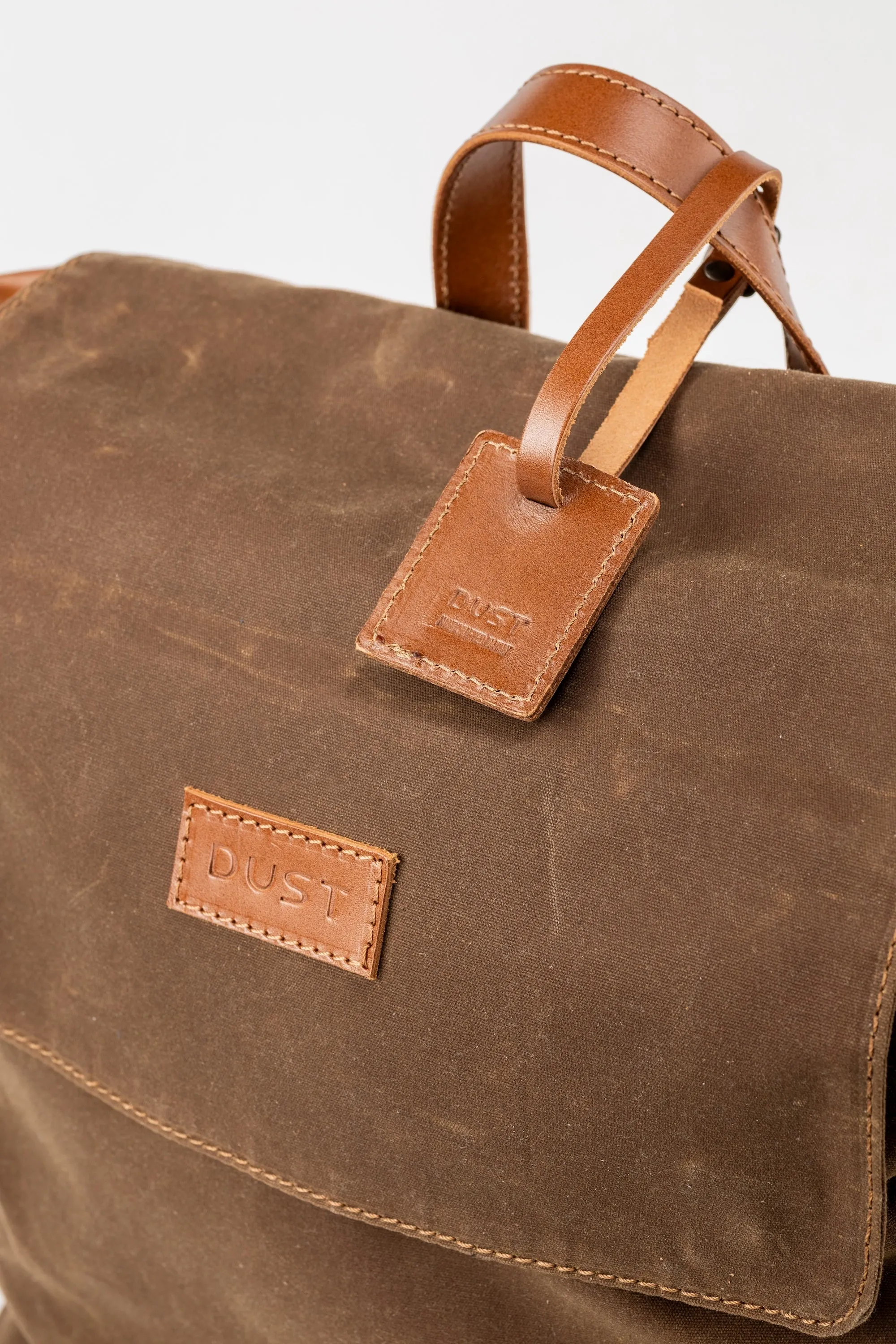 Waxed Cotton Square Backpack Brown sold by Ivalo.com product image thumbnail 5