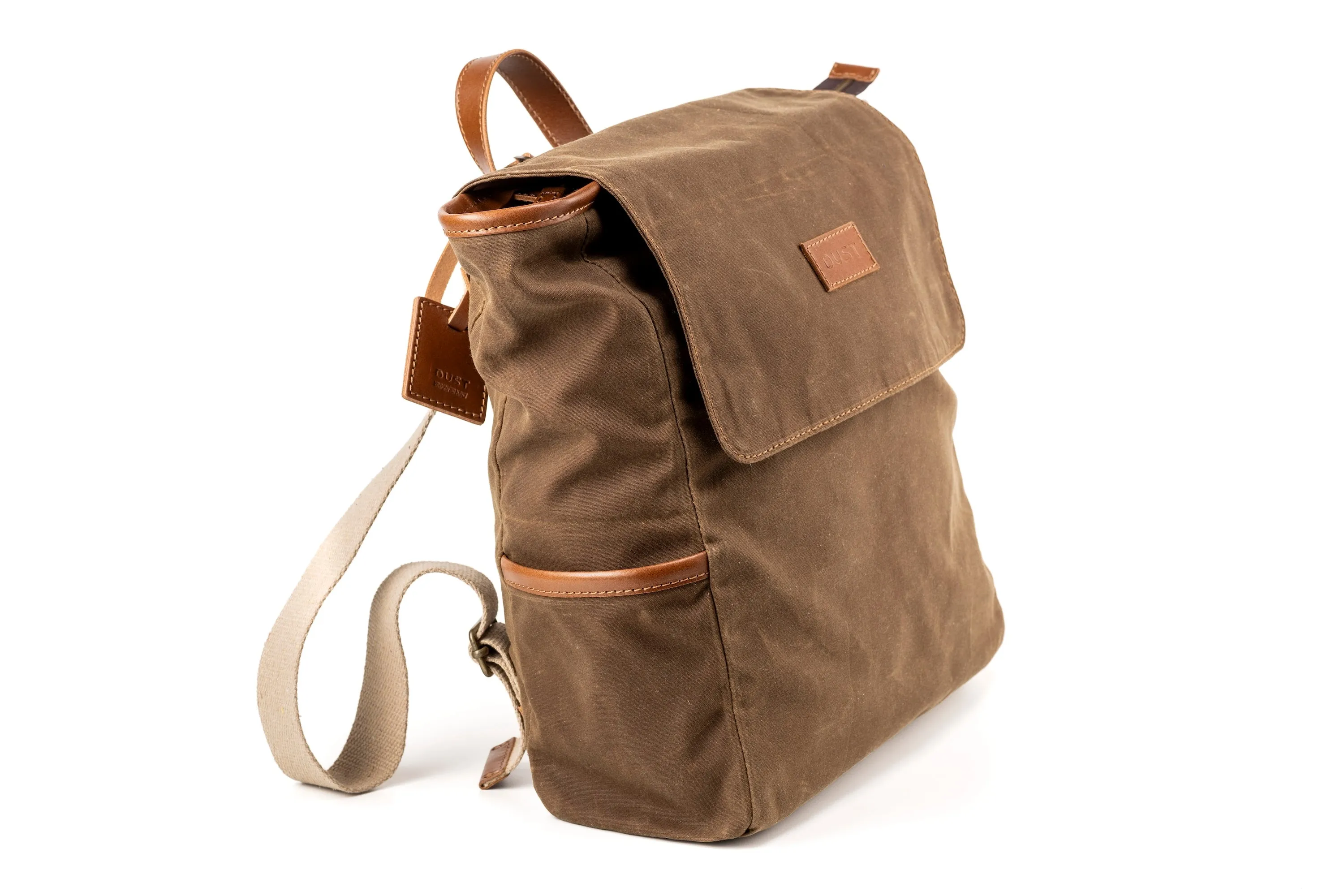 Waxed Cotton Square Backpack Brown sold by Ivalo.com product image thumbnail 2