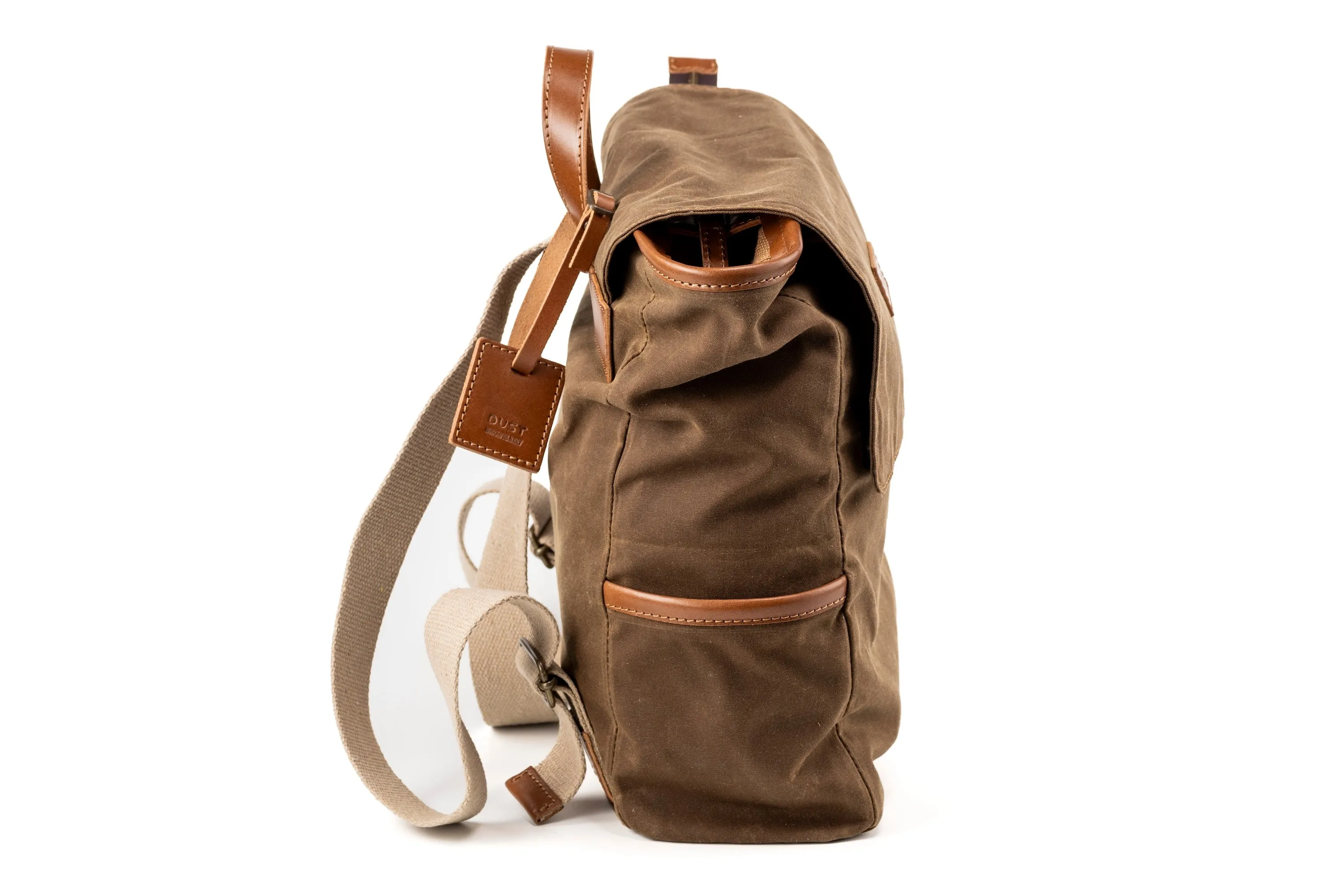 Waxed Cotton Square Backpack Brown sold by Ivalo.com product image thumbnail 3