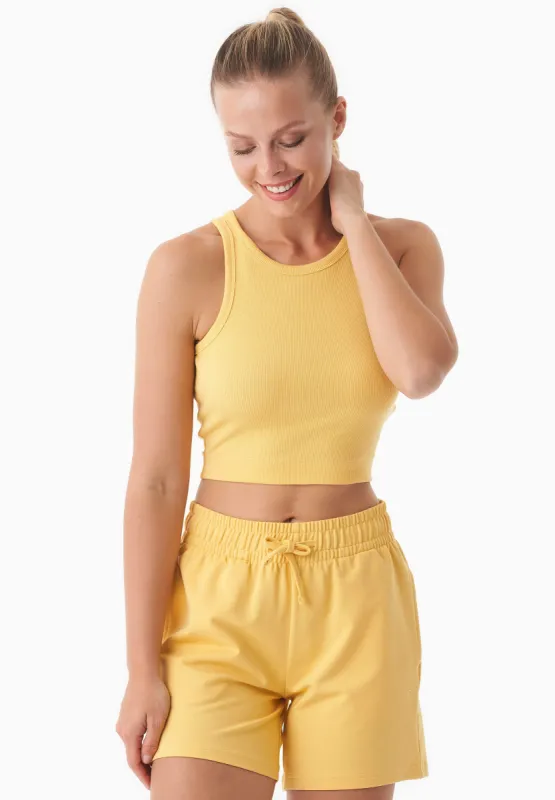 Sonnia Cropped Organic Cotton Rib Top Saffron sold by Ivalo.com