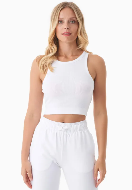 Sonnia Cropped Organic Cotton Rib Top White sold by Ivalo.com