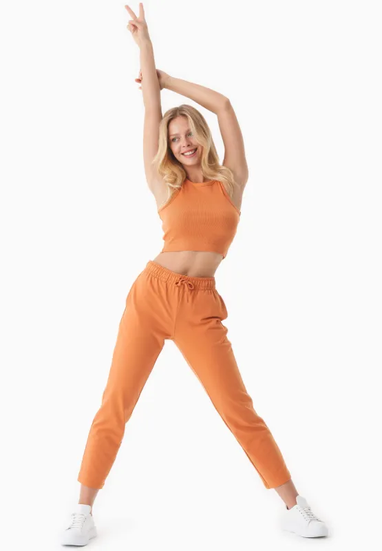 Parrla Light Organic Cotton Sweatpants Apricot Tan sold by Ivalo.com