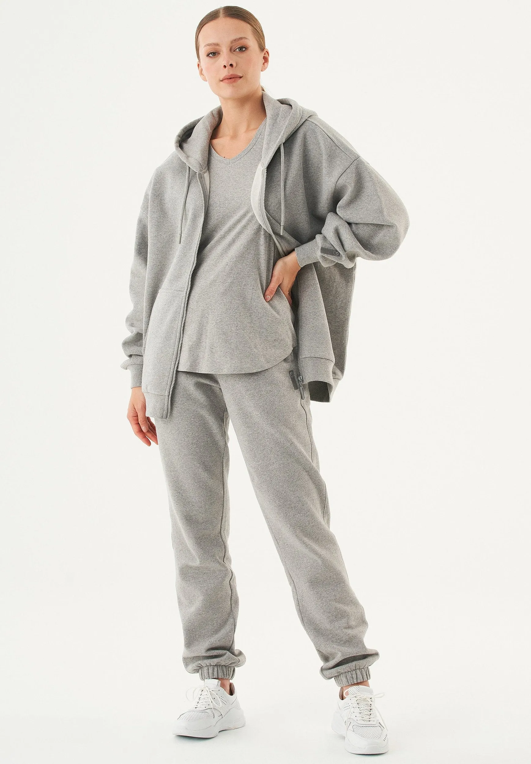 Jale Soft Touch Organic Cotton Sweat Jacket Grey Melange sold by Ivalo.com product image thumbnail 3