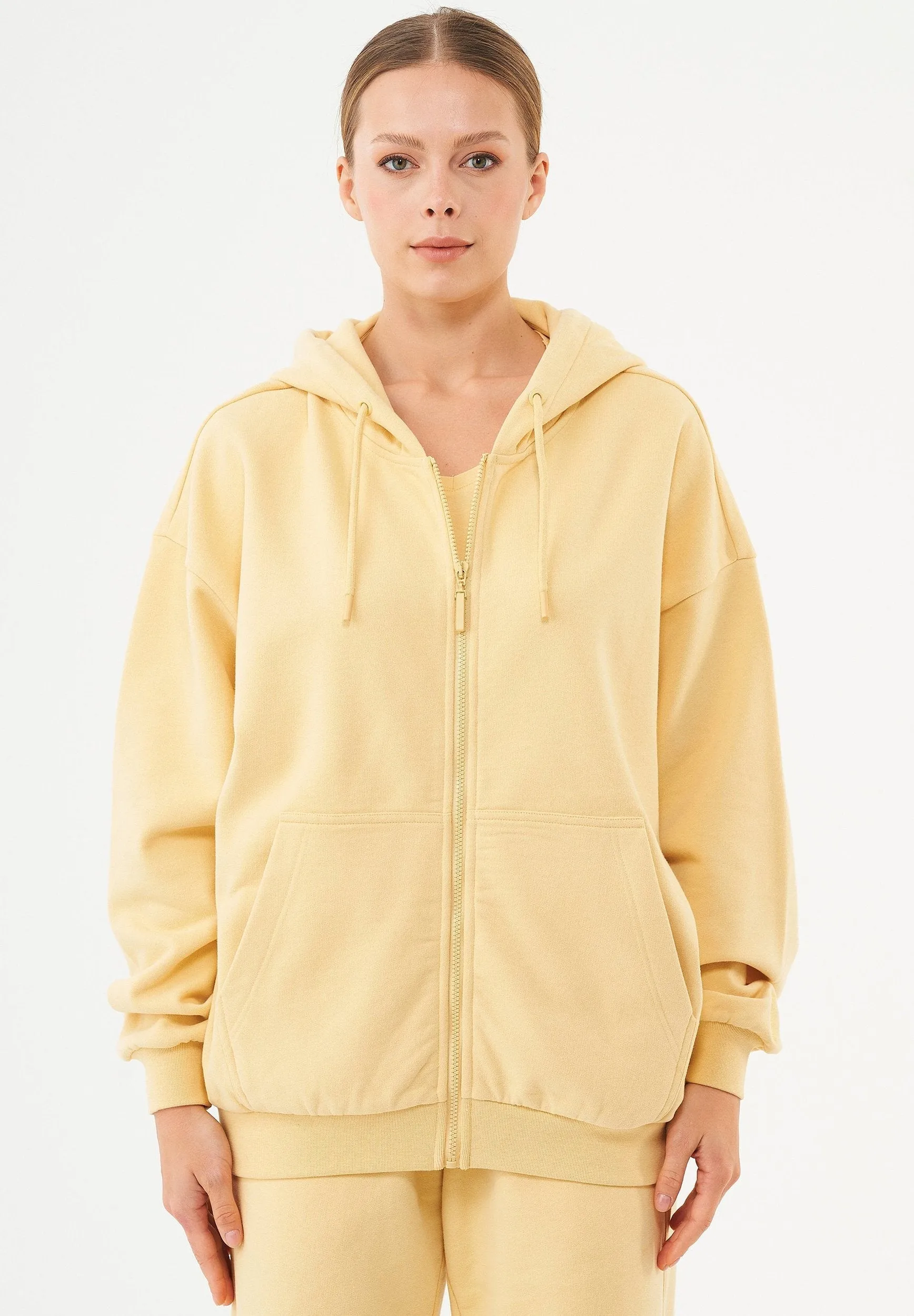 Jale Soft Touch Organic Cotton Sweat Jacket Soft Yellow sold by Ivalo.com