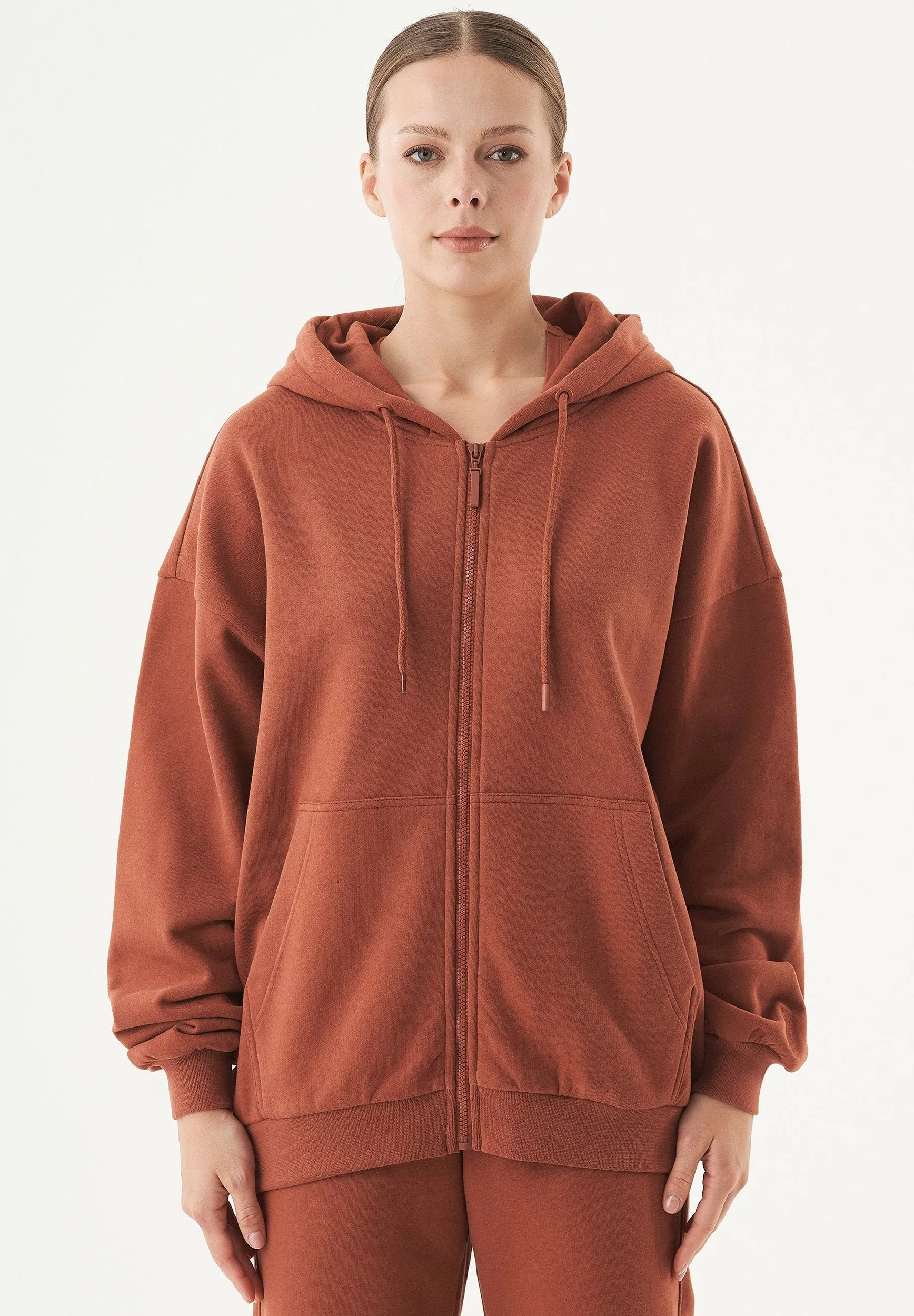 Jale Soft Touch Organic Cotton Sweat Jacket Cinnamon sold by Ivalo.com
