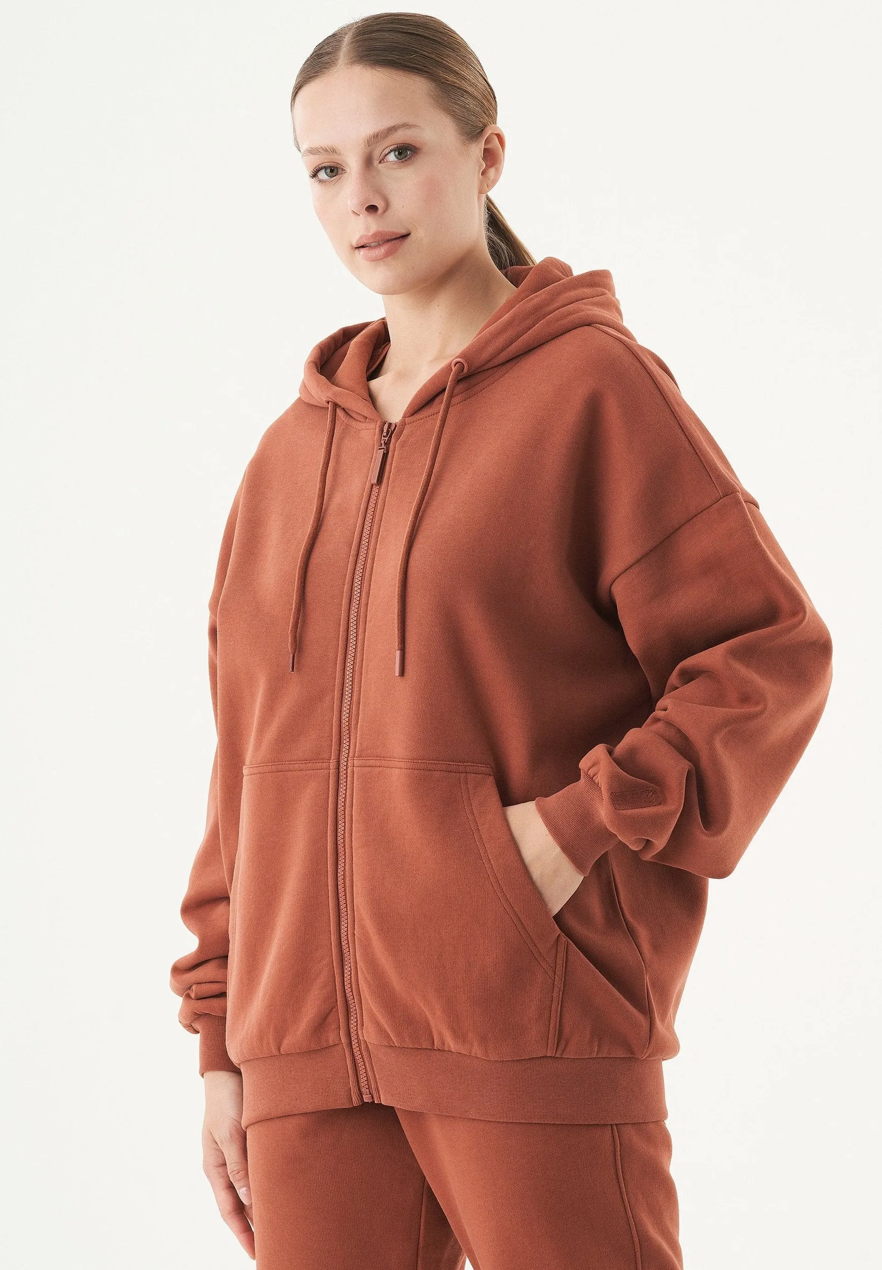 Jale Soft Touch Organic Cotton Sweat Jacket Cinnamon sold by Ivalo.com product image thumbnail 4