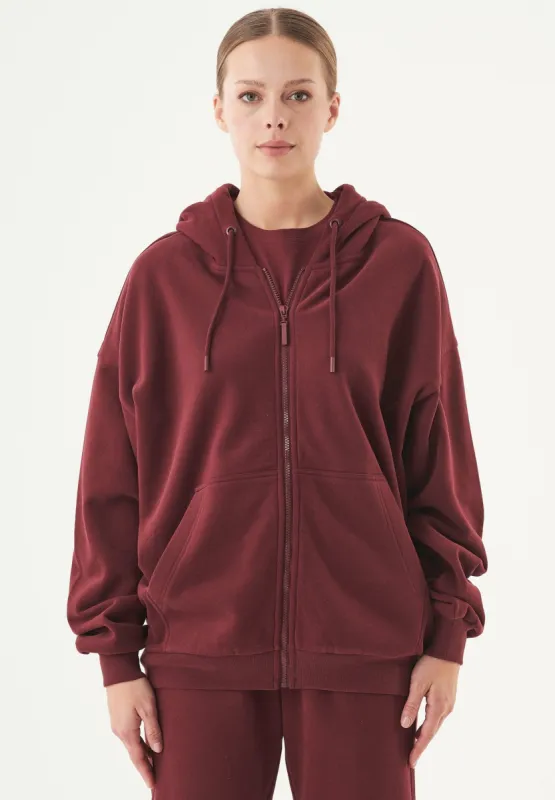 Jale Soft Touch Organic Cotton Sweat Jacket Bordeaux sold by Ivalo.com