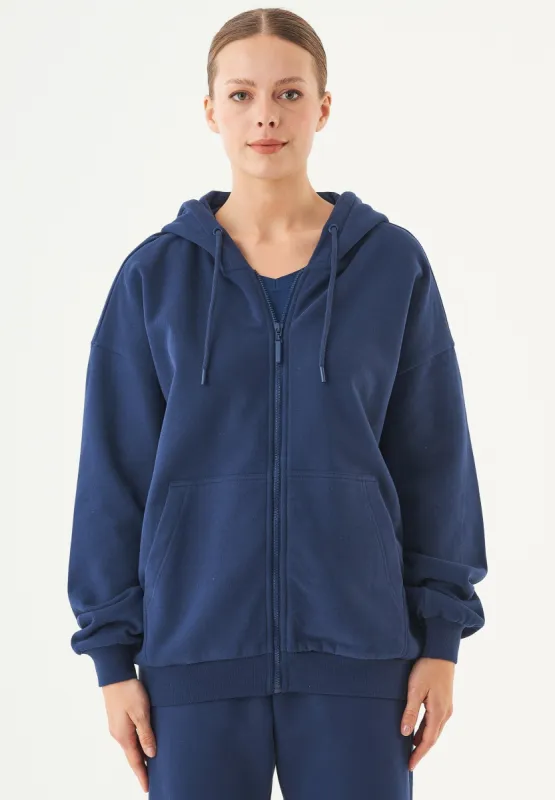 Jale Soft Touch Organic Cotton Sweat Jacket Navy sold by Ivalo.com