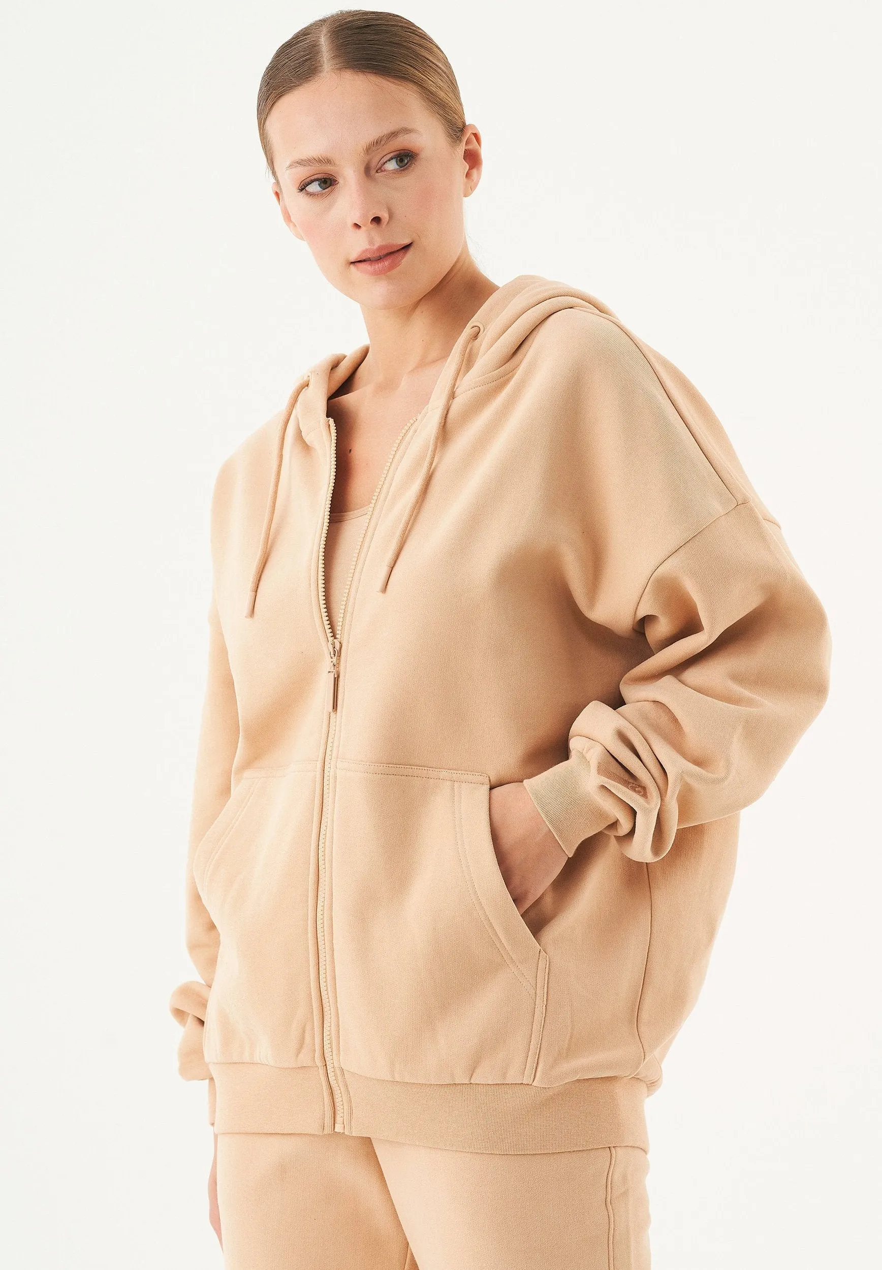Jale Soft Touch Organic Cotton Sweat Jacket Beige sold by Ivalo.com product image thumbnail 4