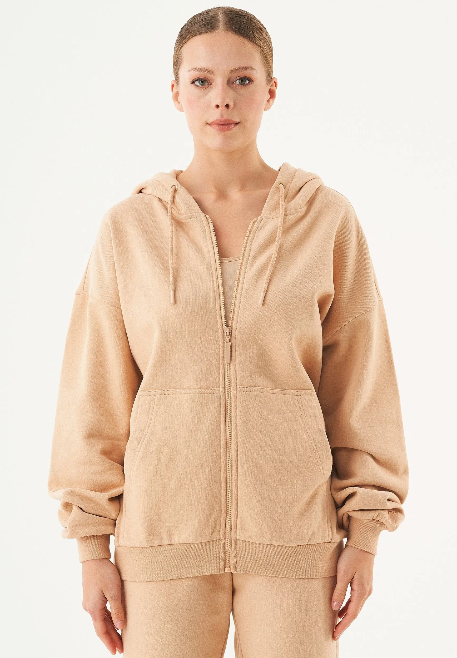 Jale Soft Touch Organic Cotton Sweat Jacket Beige sold by Ivalo.com