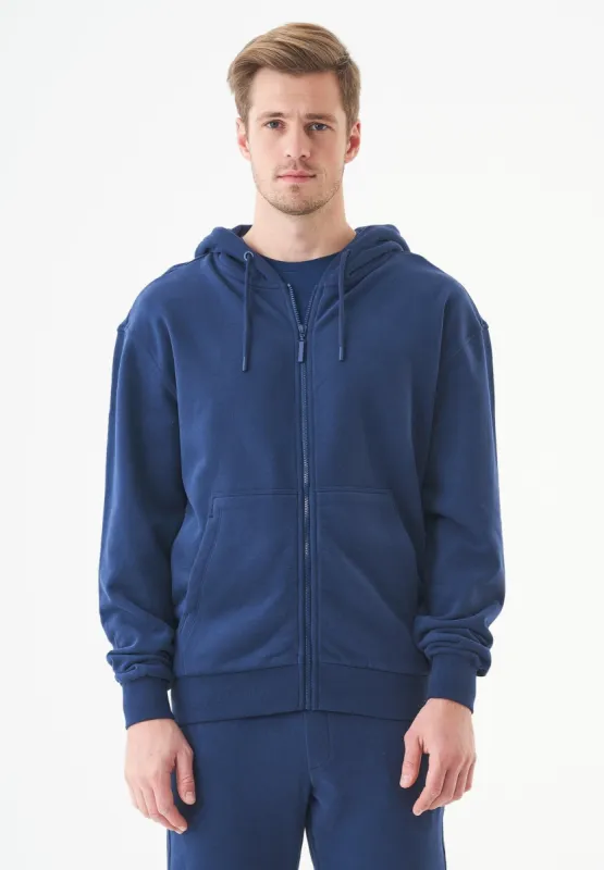 Junda Unisex Soft Touch Organic Cotton Sweat Jacket Navy sold by Ivalo.com
