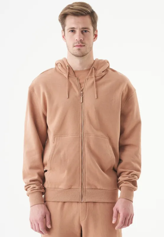 Junda Unisex Soft Touch Organic Cotton Sweat Jacket Light Brown sold by Ivalo.com